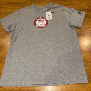 Nike Mens Team USA Olympic Paris Training T-shirt Large Gray M11332D New W Tags